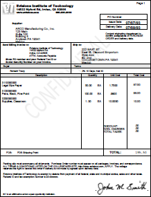 A sample document containing an overlay that reads "confidential".